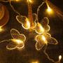 Decorman Curtain Lights 48 LED USB Powered 8 Modes Waterproof Window Curtain String Lights with 10 Butterflies Twinkle Lights for Christmas Holiday Party Room Decoration (Warm White)