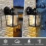 Motion Sensor Wall Light Fixture,10.5 Security Infrared Induction Lamp Glass Black Outdoor Wall Lights Dusk to Dawn, Untrammelife E26 IP65 Wall Lantern Sconce Lighting for Patio Porch (Set of 2)