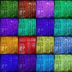 Ollny Window Curtain Lights 240 LED 16 Colors Changing Fairy Twinkle String Lights USB Powered with Remote for Bedroom Backdrop Wedding Party Home Garden Wall Indoor Outdoor Decorations