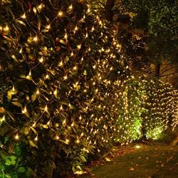 kemooie198LED Net Mesh Fairy String Decorative Lights 9.8ft x 6.6ft with 30V Safe Voltage for Christmas Outdoor Patio Garden Decorations (Warm White)