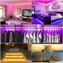 50FT Music LED Strip Lights,Sync to Music with 40 Key Remote Controller Flexible Strip Lights for Bedroom
