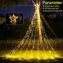 KNONEW Outdoor Christmas Decorations Star Lights 344 LED 8 Lighting Modes Fairy String Light Outside Tree Wall Decorations for Yard, Garden, New Year, Holiday, Birthday, Wedding, Party