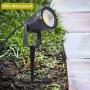 Outdoor LED Landscape Spotlight, Romwish 5W 120V AC LED Spot Light with Metal Ground Spike, 3000K Warm White, Plug and Play, IP65 Waterproof for Garden, Yard, Lawn, Flag Light, Outdoor Decora- 6 Pack