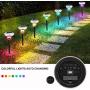 UMICKOO Solar Lights Outdoor, 8 Pack Auto Changing Solar Pathway Colorful Bright Glass Garden Lights,Waterproof Solar Powered Landscape Lights for Lawn Patio Courtyard Walkway Yard (Warm White)