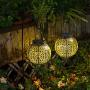 Homeimpro 2 Pack Solar Lantern Hanging Garden Outdoor Lights Metal Waterproof LED Table Lamp