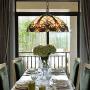Capulina Tiffany Dining Table Lights, 16 Inch Wide Hanging Tiffany Style Lamp, 2-Light Stained Glass Lighting Fixtures, Stained Glass Dining Room Lights, Beautiful Victorian Tiffany Pendant Lights