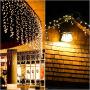 jar-owl 300LED Solar Curtain String Lights Wedding Holidays Party String Lights Waterproof Outdoor Indoor Christmas Light Fairy Lights for Window, House, Lawn, Garden, Patio Landscape Decoration