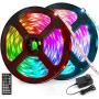 LED Strip Lights 32.8ft Kit - RGB Color Changing Light Strip Music Sync with 44 Keys Remote SMD 5050 Flexible LED Tape Lights for Bedroom Home Lighting Kitchen Bar DIY Room Decoration
