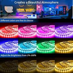 Led Strip Lights 100 Feet, Dimmable Color Changing by 44Key Remote Controller Ultra Long Strip Lights, Sync to Music Led Lights for Bedroom,Room and Home Decoration