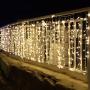 Twinkle Star 600 LED Window Curtain String Light for Wedding Party Home Garden Bedroom Outdoor Indoor Wall Christmas Decorations, Warm White