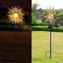 DOOGAXOO Sun Solar Lights Garden Outdoor,Waterproof Metal Decorative Stakes for Walkway,Yard,Lawn,Patio