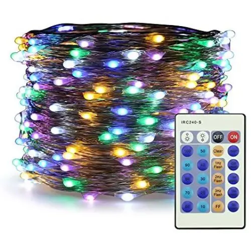 ER CHEN Multicolor Fairy Lights Plug in, 66ft 200 LED Starry String Lights Dimmable with Remote Control, Waterproof Copper Wire Decorative Lights for Bedroom, Patio, Garden, Yard, Party