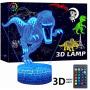 4 Pcs 3D Dinosaur Night Light, DDD LAMP Led Illusion Lamp 16 Color Change Remote Control Lights for Bed Living Room Kids Girls Boys Xmas 7378