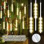 Number-one Meteor Shower Lights, LED Falling Rain Lights 50cm 10 Tube 480 LEDs Falling Raindrop Light, Waterproof Icicle Snow Fall String Lights for Xmas Tree Parties Wedding Garden (Warm White)