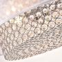 Maxax Crystal Chandelier Drum 3 Lights Pendant Ceiling Lighting Fixture for bedrooms Dining Room, Chrome Finish