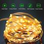 Laswumen Christmas LED String Lights, 33ft 100LED Waterproof Lights, 8 Modes Outdoor String Lights Decorations for Gardens, Party, Wedding,Yard (Warm White)