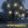 Tiandirenhe 112 LED Hanging Starburst Light, Firework Fairy Starburst String Lights LED Meteor Light with Remote, 8 Lighting Modes Operated, Starry Light for Garden Party Christmas (Warm White)