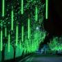 MUEQU Solar Light Outdoor, Waterproof Christmas String Lights Solar LED Meteor Shower Rain Lights Falling Raindrop Light 8Tubes 288LED Fairy Lights for Xmas Tree Garden Party Decor (Green)