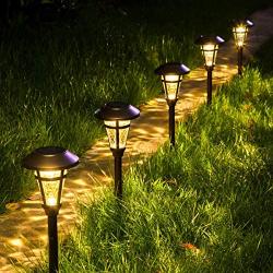 Solpex Solar Pathway Lights Outdoor,6 Pack Solar Garden Lights, Bronze Finshed, Waterproof Solar Walkway Lights Outdoor Lawn, Patio, Yard, Garden, Pathway, Walkway and Driveway.