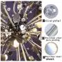 GDNS 12 Pcs Lights Chandeliers Firework LED Light Stainless Steel Crystal Pendant Lighting Ceiling Light Fixtures Chandeliers Lighting,Dia 23.5 inch