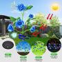 Fuzaws Solar Lights Outdoor Rose Flower, 2 Pack Solar Powered Garden Decorations with 10 Bigger Rose Flower, WaterproofLights for Garden Patio Yard Pathway Decoration Merry Christmas (Blue Rose)