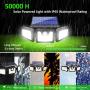 Solar Lights Outdoor, ZHUPIG 3 Adjustable Heads Solar Powered Outdoor Lights, 800LM 6000K Solar Motion Sensor Light Outdoor, IP65 Waterproof, Wide Angle Illumination for Garage, Garden and Pathway