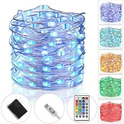 Tesyker Fairy Lights Plug In String Lights for Bedroom Color Changing Lights USB Led String Lights With Remote for Indoor Christmas Wedding Costume 33 Ft 100 LEDs, Multicolor 16 Colors