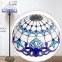 Tiffany Style Floor Lamp W16H64 Inch Tall White Blue Stained Glass Baroque Shade 2E26 Standing Reading Lighting Antique Base S003B WERFACTORY Lamps Lover Gift Bedroom Coffee Bedside Table Living Room