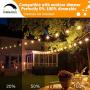 2 Pack 48FT LED Dimmable Outdoor String Lights, Patio String Lights Waterproof, Commercial Grade&Shatterproof, 2700K, White Cords, 15 Hanging Sockets, 3 Spare Bulbs, for Backyard, Gazebo (Total 96FT)