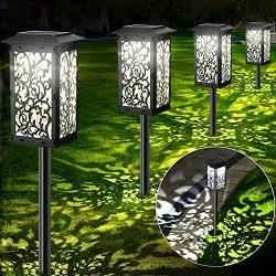 Upgraded Solar Pathway Lights ，Solar Powered LED Garden Outdoor Lawn Lights IP65 Waterproof Solar Garden Lights for Back Yard,Walkway,Driveway,Garden (Cool White 4 Pack)