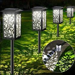 Upgraded Solar Pathway Lights ，Solar Powered LED Garden Outdoor Lawn Lights IP65 Waterproof Solar Garden Lights for Back Yard,Walkway,Driveway,Garden (Cool White 4 Pack)