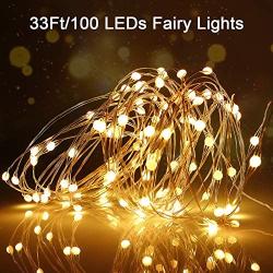 Fairy String Lights,Heyrsun 33Ft 100 LEDs USB Fairy Lights,16 Color Changing String Lights with Remote, Waterproof Firefly Twinkle String Lights for Bedroom,In/Outdoor,Christmas Decor