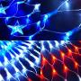 Semicircle lamp American flag lights, 243 LED lights, indoor and outdoor available, outdoor lighting, Christmas, garden, party, and so on, Waterproof LED lights, energy saving, energy-saving, low volt