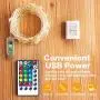 Makion String Fairy Lights with Remote Control,33Ft 100LEDs USB Powered RGB+Warm White 16 Color Changing Twinkle Lights for Bedroom Party Christmas Wedding,Multicolor