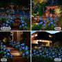 HeyMate Solar Garden Lights Outdoor 2 Pack Solar Blue Rose Flower Lights with 10 Rose Flowers Solar Christmas Decorative Lights Waterproof for Garden,Patio,Backyard,Pathway,Xmas Decorations