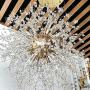 BOKT Modern Firework Chandelier 12 Lights Golden Crystal Pendant Light Fixtures with 7W G9 LED Bulbs, Dandelion Hanging Pedant Light for Living Room Dining Room Restaurant (Gold, 21.7''/ 55cm)