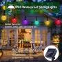 Solar String Lights Outdoor , 50LED Globe Fairy Waterproof Lights , 8 Mode 7M/24Ft Indoor/Outdoor Solar String Lights for Garden, Patio Yard, Home ,Christmas ,Parties ,Wedding (Multi-Colored)