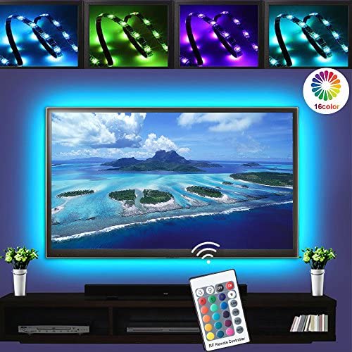 3M/9.9ft LED TV Backlights, RGB LED Strip Lights, USB Powered Bias Lighting Kits, LED Strip Lights with RF Remote Controller (16 Colors and 4 Dynamic Modes) for HDTV,PC Monitor and Home Theater