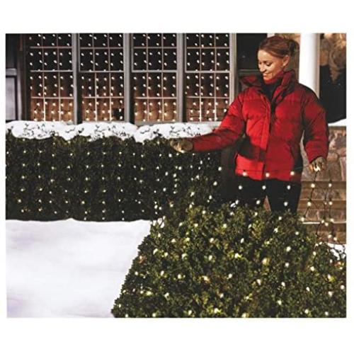Holiday Pride Christmas Net Lights - 150 Clear White Bulbs with Green Wire - Indoor/Outdoor Use - UL Listed