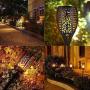 Solar Flame Torch Lights Outdoor, Decorative Pack of 2 Piece Lamp with Dancing Flames Torches Landscape, Waterproof Outdoors Garden Patio Deck Decorations Lighting with Auto On/Off Security Light