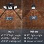 Solar Lights Outdoor with Motion Sensor, 3 Heads Security Lights Solar Powered, 70 LED Flood Light Motion Detected Spotlight for Garage Yard Entryways Patio, IP65 Waterproof 2 Pack