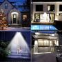 Solar Motion Sensor Lights Outdoor 46 LEDs 1100lm 4500mAh Aluminum Alloy IP65 Waterproof Led Security Outdoor Lights for House Garden, Driveway, Yard, Deck, Fence Post-White