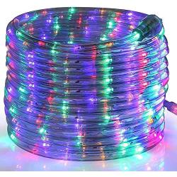 Toodour Christmas LED Rope Lights, 32.8ft 240 LED Tube Lights, Connectable Indoor Outdoor Clear Rope Christmas Lights for Garden, Patio, Bedroom, Party, Wedding, Christmas Decorations (Multicolor)