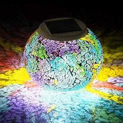 Joyathome Color Changing Solar Powered Glass Ball Garden Lights Solar Table Lights Waterproof Solar Led Night Light for Garden Patio Party Yard Outdoor Indoor Decorations Ideal Gift