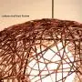 LAKIQ Farmhouse Globe Single Pendant Light Creative Rattan Kitchen Island Lighting Modern Hanging Ceiling Pendant Lights for Dining Room Living Room Restaurant Stores(Brown,8)