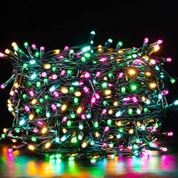 Quntis 500 LED 164FT Christmas Decorative Mini Lights, Valentines Day Decorations String Lights, Waterproof Fairy Lights Plug in, 8 Modes for Home Xmas Wedding Party Holiday Decoration, Multicolor