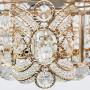 Lighting Groups 42'' Retractable Clear Blades Fan and Chandelier with Lights and Romote Control Modern Crystal Ceiling Fan for Indoor Living Dining Room Bedroom Ceiling Light Kits (42 Inch, Gold A)