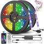 LED Strip Lights, 32.8ft RGB LED Light Strips 300 LEDs SMD5050 Color Changing Light Strips, Voice and Music Sync Smart LED Tape Lights for Home, TV, Bar and Party Decoration-Remote Control