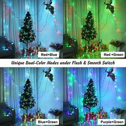 Brizled Color Changing Christmas Lights, 66ft 200 LED Dual Color Modes Plugin Christmas Tree Lights with Remote, Dimmable Waterproof Twinkle Christmas Lights for Room Indoor Outdoor Party Xmas Decor
