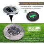 Solar Ground Lights, 8 LED Solar Disk Lights Outdoor Waterproof for Garden Yard Patio Pathway Lawn Driveway Walkway- Warm White (10 Pack)